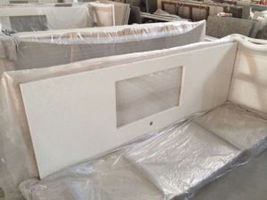 Белый искусственный кварцевый Кухонные столешницы и столешницы (YLT-#2607N)