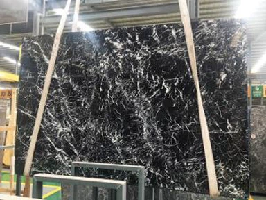 Снежно-черная мраморная плита Декор