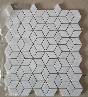 Мозаика из белого мрамора